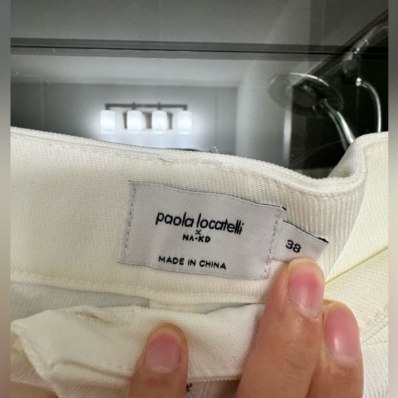 White Trousers with front slit - Picture 3 of 3